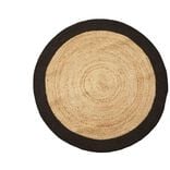 Tapis rond jute naturel contour noir &Oslash;90cm