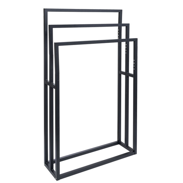 Porte serviette 3 niveaux m&eacute;tal noir