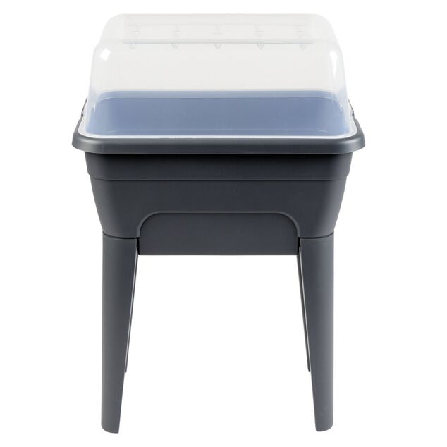 Potager sur pied effet serre Gary plastique gris 59x39xH86,5cm