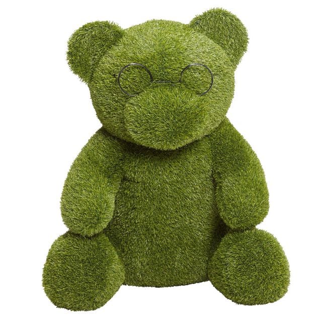 Ourson assis XXL en faux gazon vert 50x70xH100cm