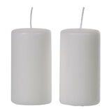 Bougie pilier blanche Ø5xH9,5cm x2