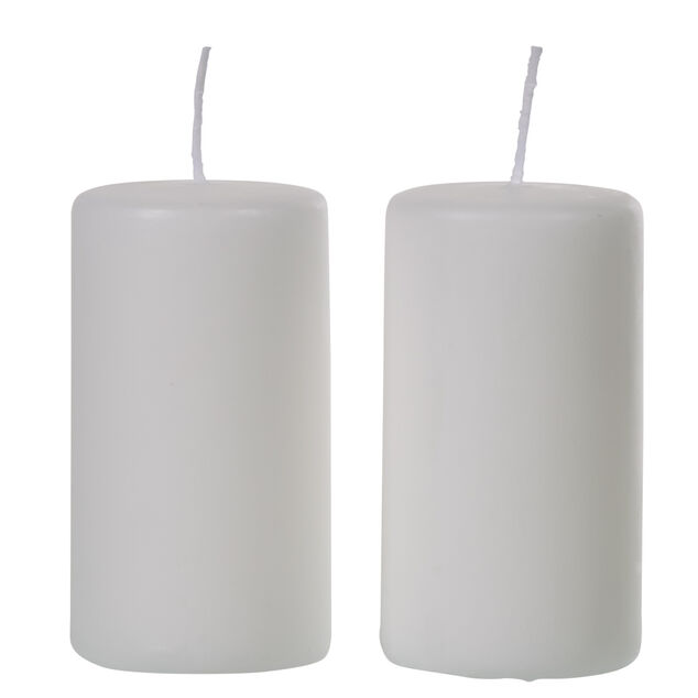 Bougie pilier blanche Ø5xH9,5cm x2