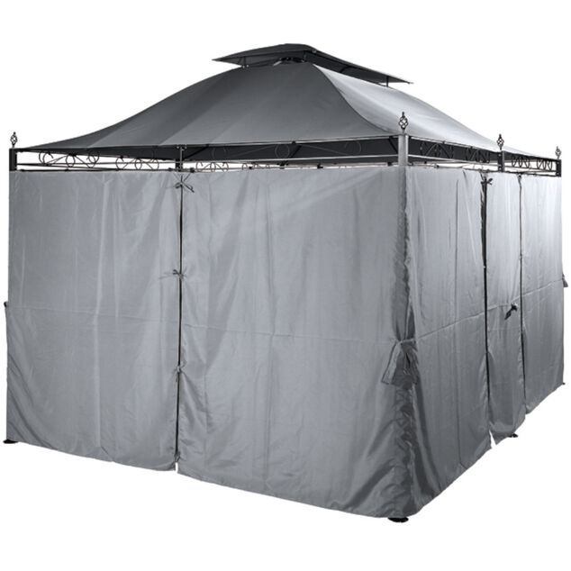 Tonnelle rectangulaire Sicile double toit grise UPF50+ 400x300xH287cm 12m&sup2;