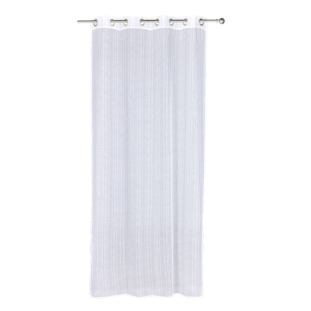 Voilage à oeillets uni blanc fil brillant