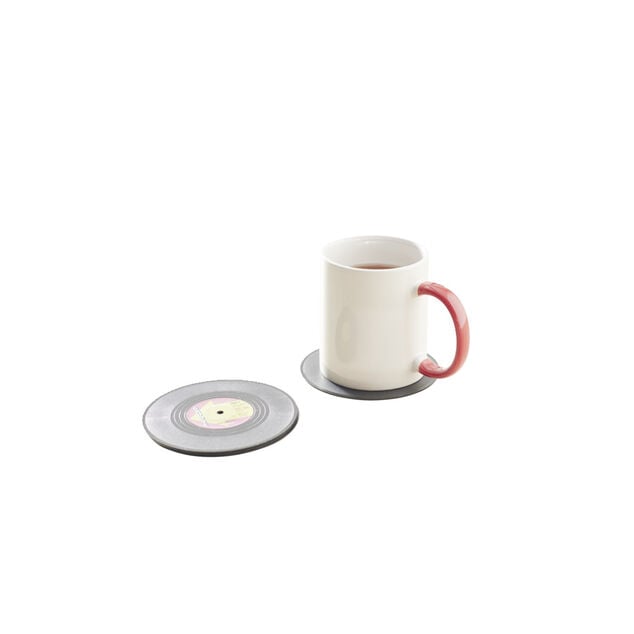 Dessous de verre forme vinyle &Oslash;10,5cm 4 pi&egrave;ces