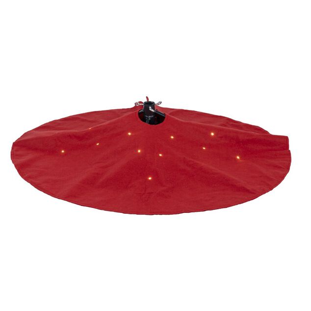 Tour de sapin rouge &Oslash;100cm lumineux 20LED blanc chaud