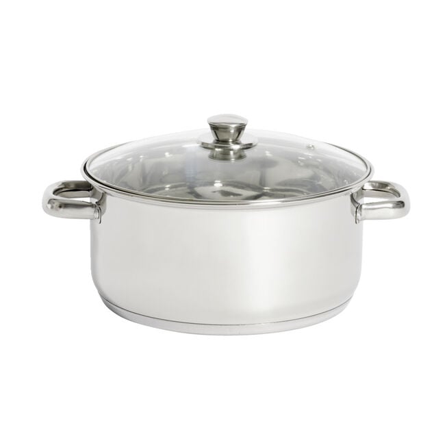Faitout tous feux dont induction inox et verre &Oslash;25,5cm