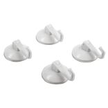 Crochet ventouse x4 blanc plastique