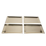 Plateau de présentation rectangulaire x4 en carton métallisé doré 28x38cm