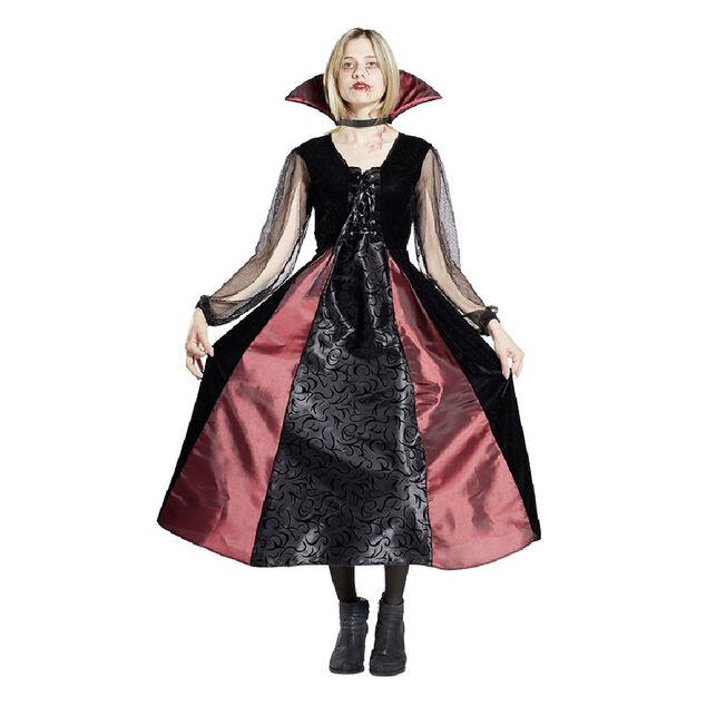 D&eacute;guisement adulte Halloween vampire robe noir et rouge - Taille L