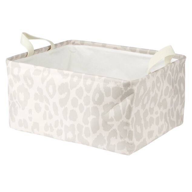 Pani&egrave;re de rangement souple motif animal 40x32xH20cm (2 mod&egrave;les z&egrave;bre ou l&eacute;opard)