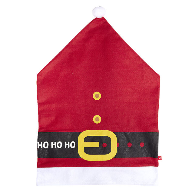 Housse de chaise Noël à pompon rouge et blanche 48x70cm (4 modèles)