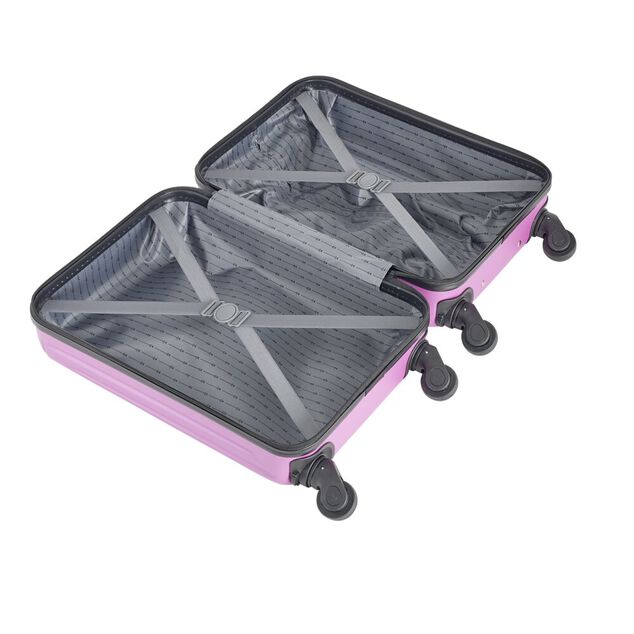 Valise cabine 26L lowcost trolley 4 roulettes amovibles plastique ABS violet