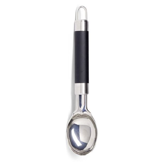 Cuill&egrave;re &agrave; glace en inox avec manche en plastique L.19,5cm