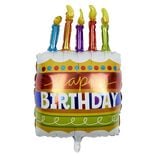 Ballon alu anniversaire Happy Birthday multicolore H60cm