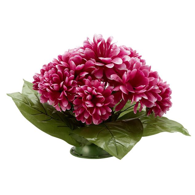 Coussin chrysanth&egrave;me artificiel 15 t&ecirc;tes violet