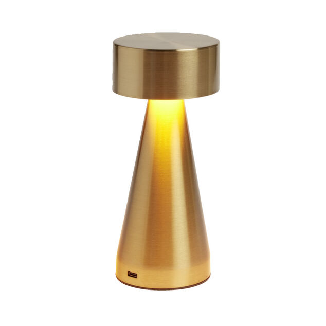 Lampe de table Squari USB tactile dor&eacute; &Oslash;9,5xH22,5cm