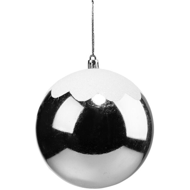 Boule de No&euml;l gris argent&eacute; &Oslash;12 cm x5