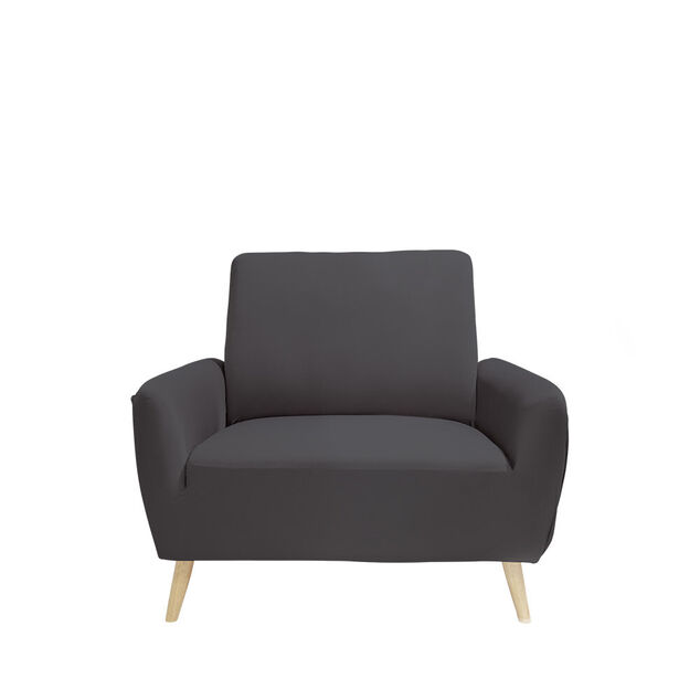 Prot&egrave;ge fauteuil extensible L90-145cm gris fonc&eacute;