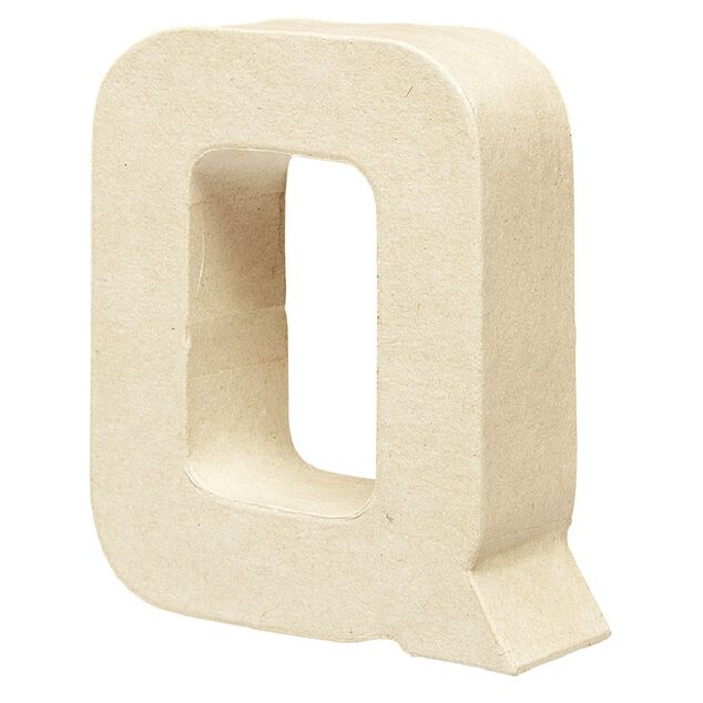 Lettre Q &agrave; d&eacute;corer en papier mach&eacute;