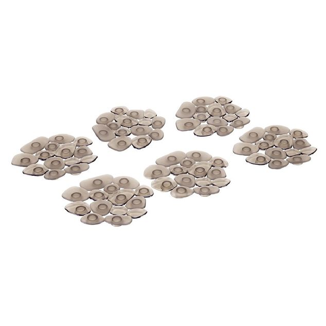 Mini tapis de douche antid&eacute;rapant forme galet noir x6