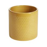 Pot de fleur jaune motif nid d'abeille Capri &Oslash;13,5x12,3cm 1,29L