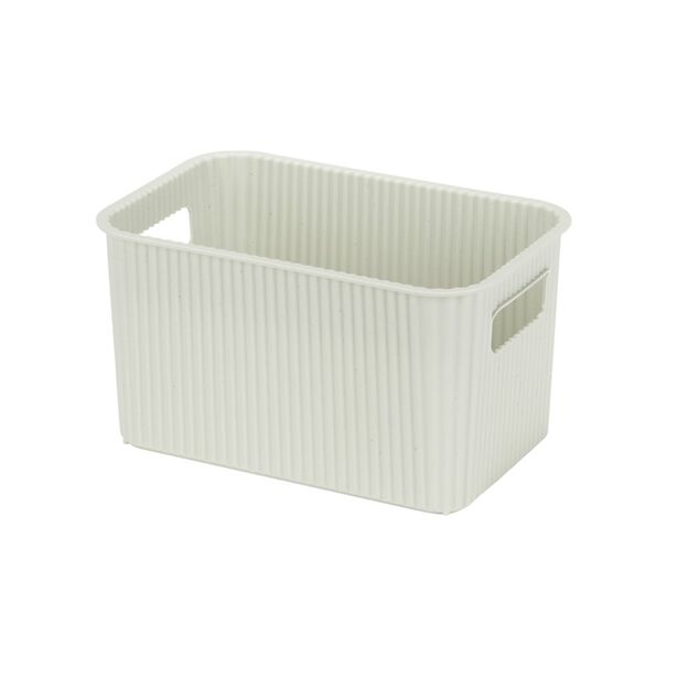 Pani&egrave;re de rangement 4L rectangulaire plastique blanc 25,5x17xH12,5cm