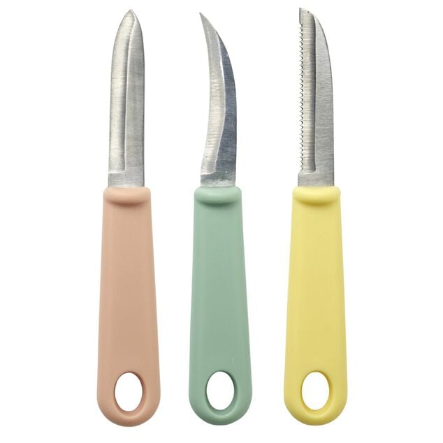 Couteau de cuisine et &eacute;plucheur 3 pi&egrave;ces L20cm