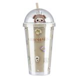 Gobelet en plastique 45cl motif et figurine Gromimis marron &Oslash;6,5xH23,5cm