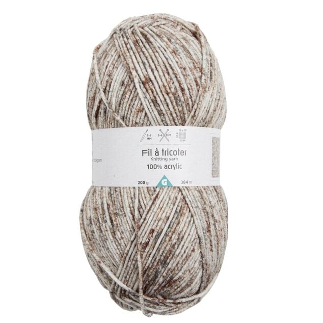 Pelote de fil à tricoter acrylique brun chocolat 200Gr