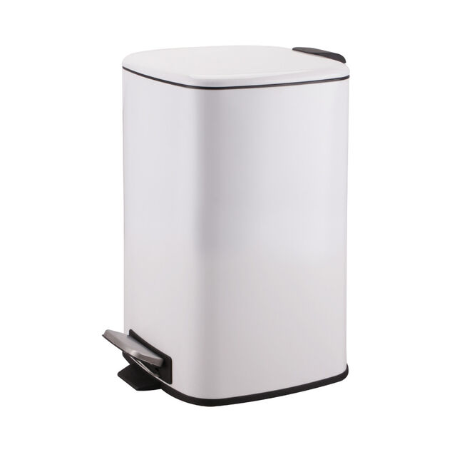 Poubelle p&eacute;dale blanche 20 L