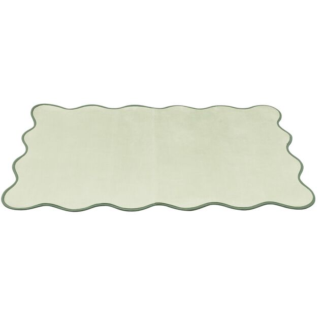 Tapis rectangulaire contour vague Wavy polyester vert 80x120cm