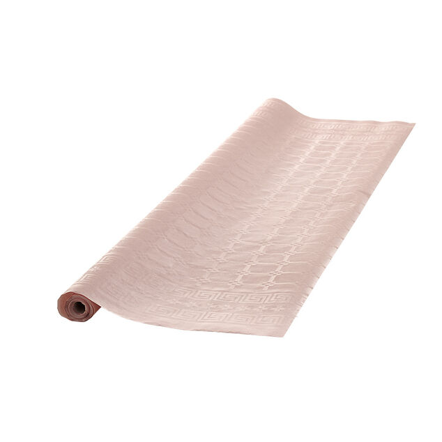 Nappe damass&eacute;e rose p&acirc;le en papier L 6 m
