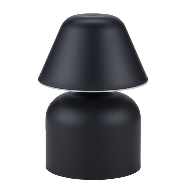 Lampe de table &agrave; poser en plastique noir &Oslash;12xH17cm