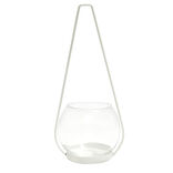 Bougeoir en verre avec suspension en métal