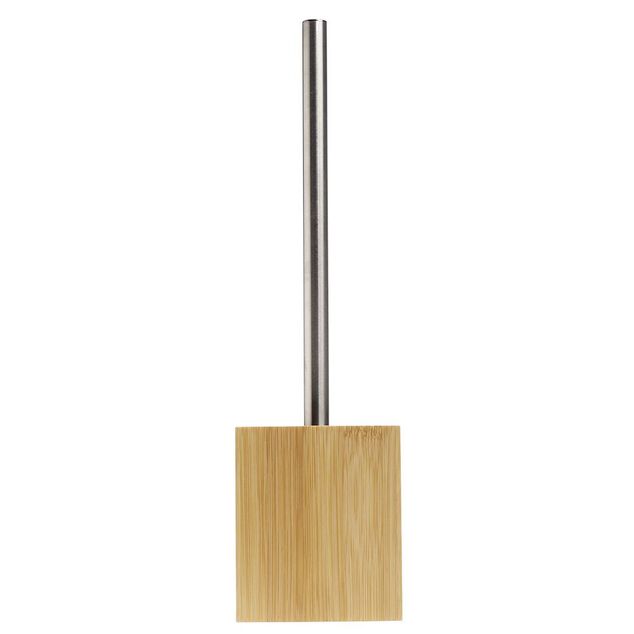 Brosse WC socle carr&eacute; bambou 10x10xH36cm