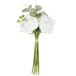 Fleur artificielle piquet rose/pivoine blanc et rose 8 têtes