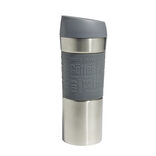 Mug isotherme en inox avec paroi isolante en silicone gris 350ml
