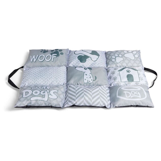 Couchage nomad chien gris et blanc 92x62xH8cm