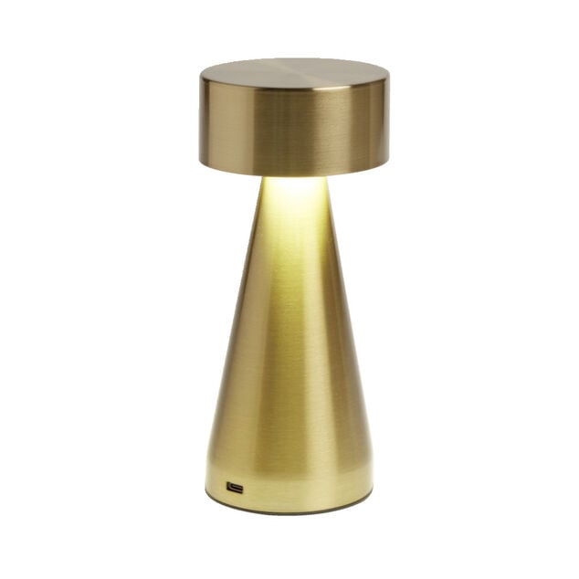 Lampe de table Squari USB tactile dor&eacute; &Oslash;9,5xH22,5cm