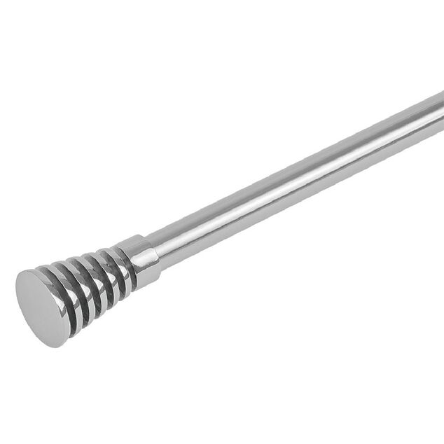 Kit Tringle Extensible 210-380 cm embouts c&ocirc;ne stri&eacute; nickel chrom&eacute;