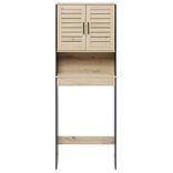 Meuble contour de WC naturel et noir 58,5x19xH160 cm - Richmond