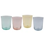 Verre à eau coloré 31,5ml Ø8xH9,5cm (4 modèles)