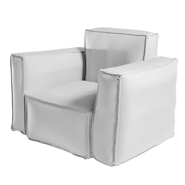 Fauteuil gonflable Burbuja modulable déperlant déhoussable gris 60xP80xH70cm