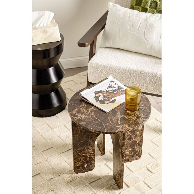 Bout de canap&eacute; Pop bois violet &Oslash;29xH47cm