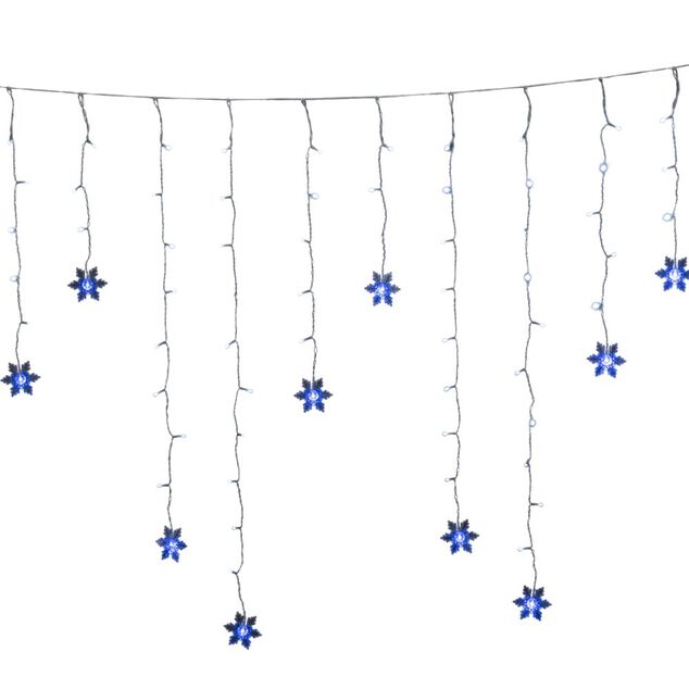 Guirlande de No&euml;l lumineuse 90LED bordure toit flocon blanc froid