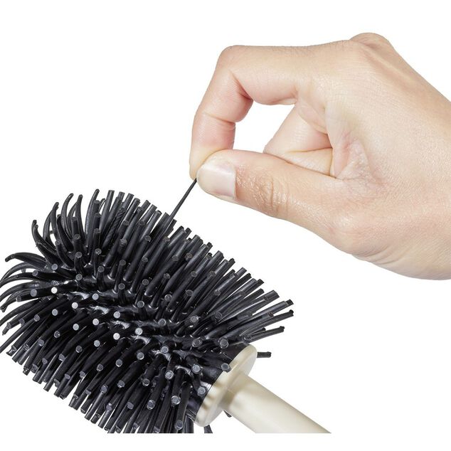 Brosse WC silicone ronde avec support blanc