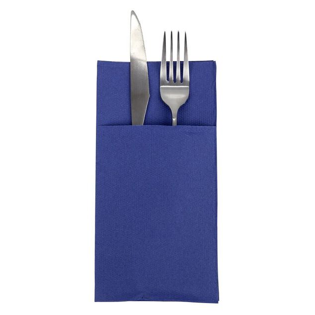 Serviette range couverts 40cm bleu nuit x20
