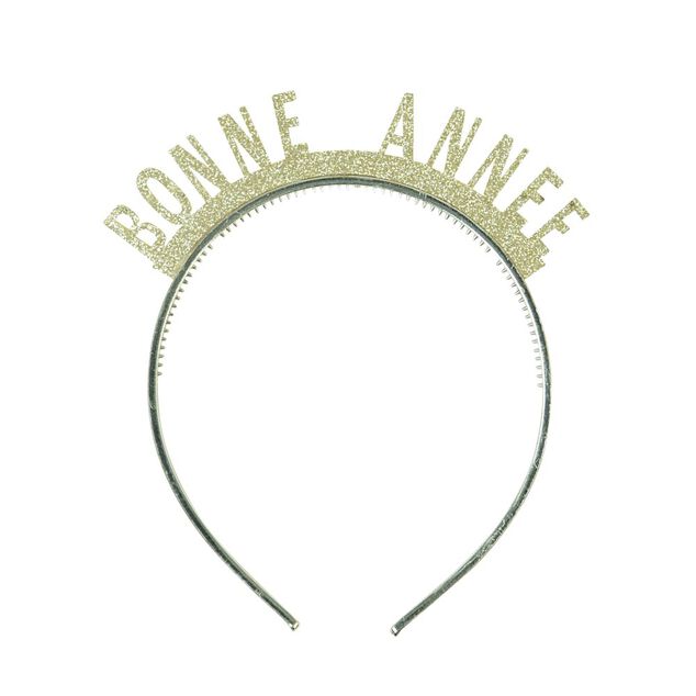 Serre tête Bonne Année pailleté doré