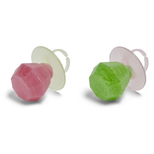 Sucette forme bague x2 fraise et pastèque